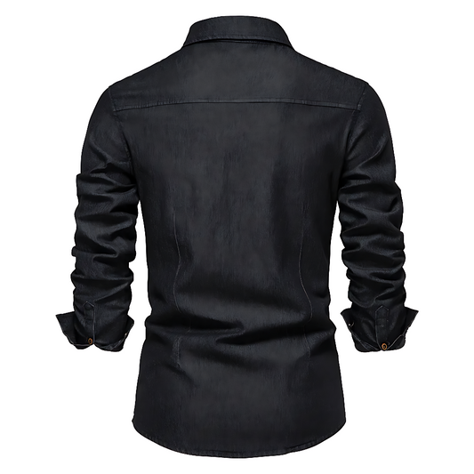 Casual Denim Shirt with Button Front and Chest Pockets 2