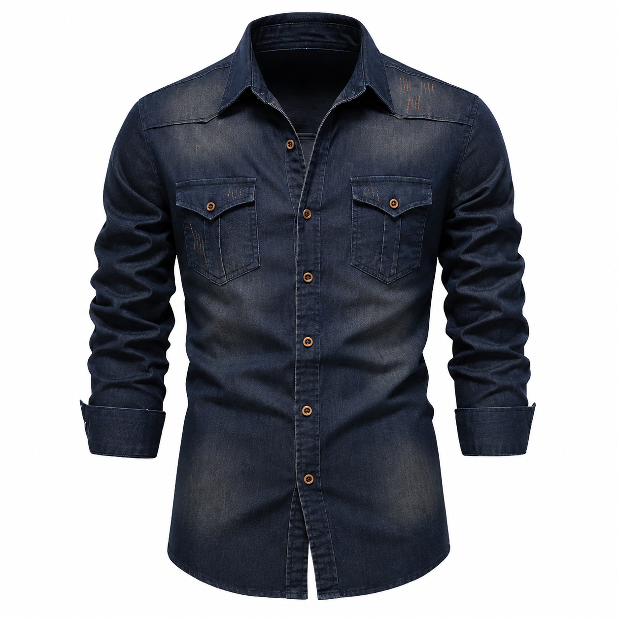 Casual Denim Shirt with Button Front and Chest Pockets 3
