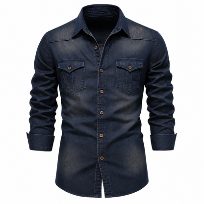 Casual Denim Shirt with Button Front and Chest Pockets 3