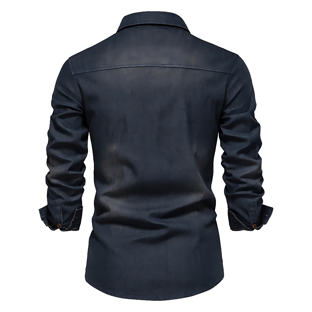 Casual Denim Shirt with Button Front and Chest Pockets 4