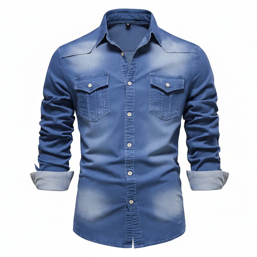 Casual Denim Shirt with Button Front and Chest Pockets 5
