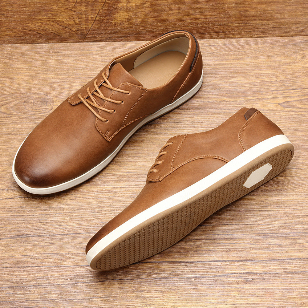 Casual Faux Sneakers with Lace-Up Front and Low-Top Collar 0