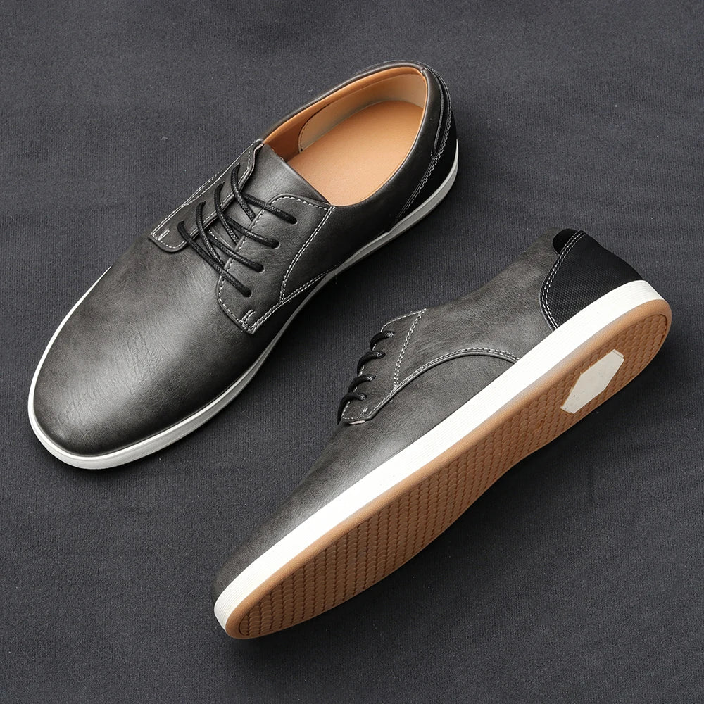 Casual Faux Sneakers with Lace-Up Front and Low-Top Collar 4