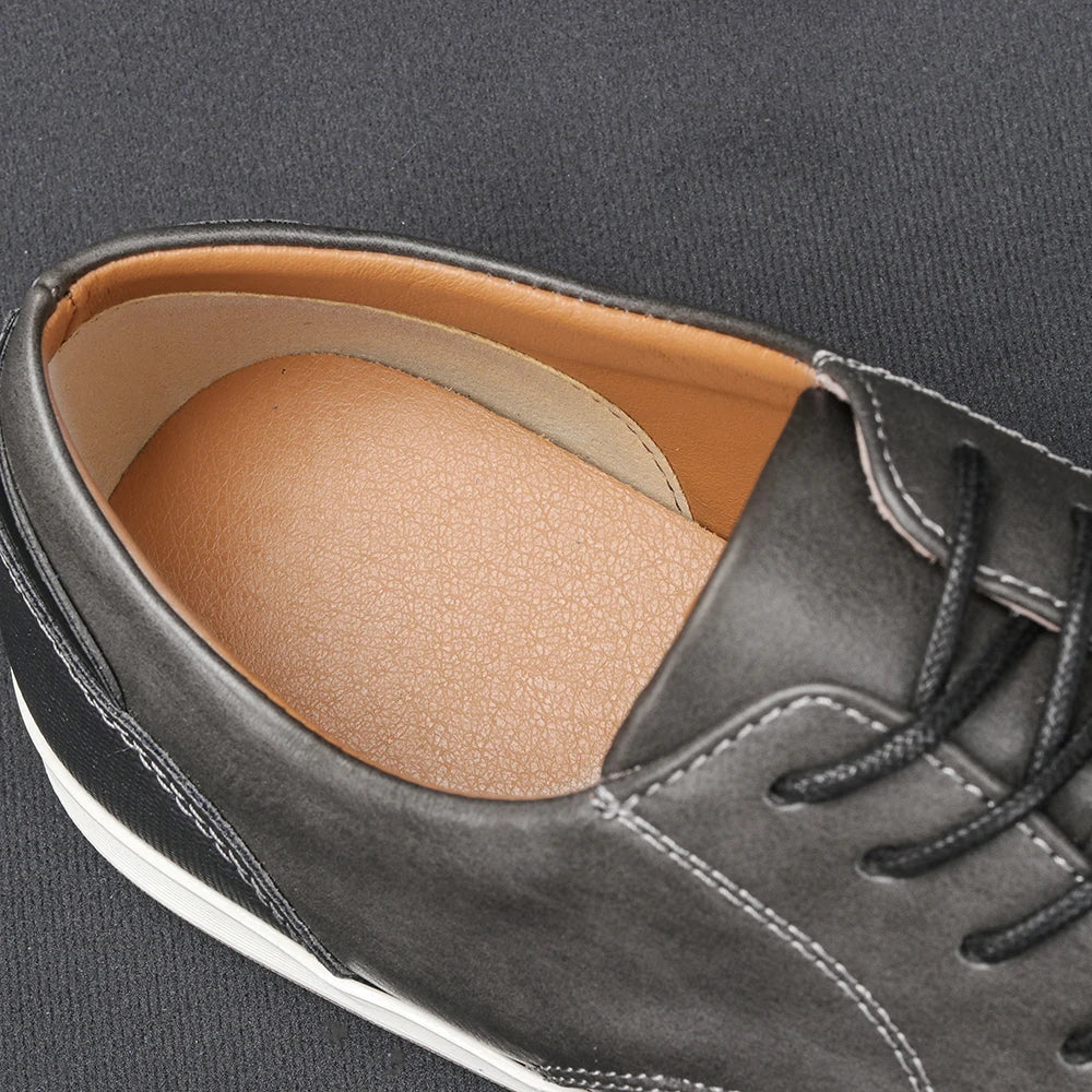 Casual Faux Sneakers with Lace-Up Front and Low-Top Collar 7