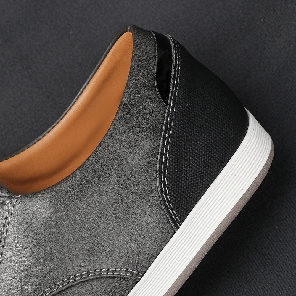 Casual Faux Sneakers with Lace-Up Front and Low-Top Collar 8