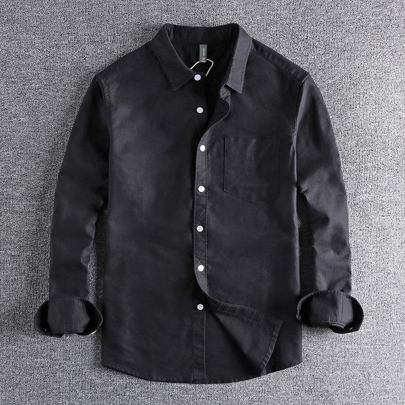 Casual Long Sleeve Shirt with Button Front and Chest Pocket 0