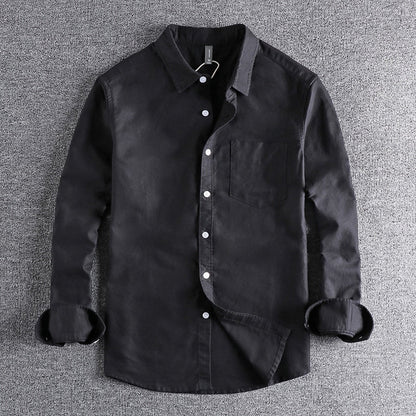 Casual Long Sleeve Shirt with Button Front and Chest Pocket 0