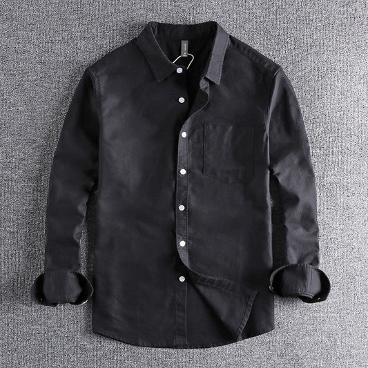 Casual Long Sleeve Shirt with Button Front and Chest Pocket 0