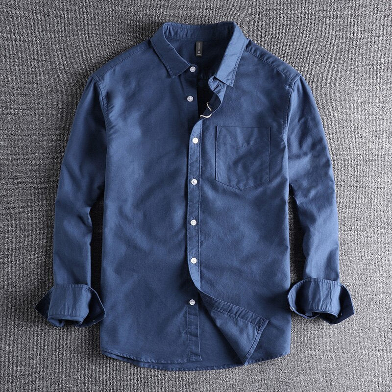 Casual Long Sleeve Shirt with Button Front and Chest Pocket 1