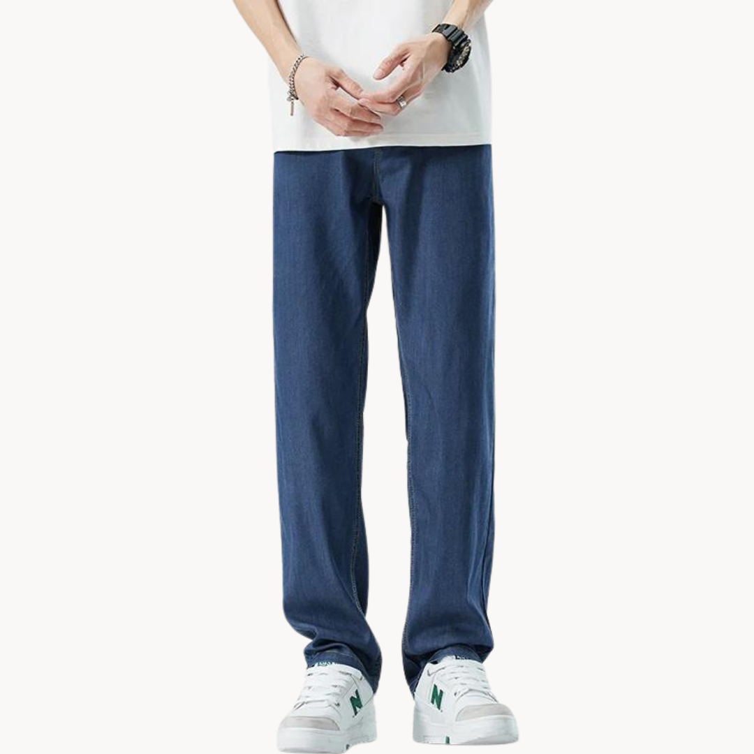 Casual Lyocell Blend Pants with Straight Legs and 5 Pockets 6