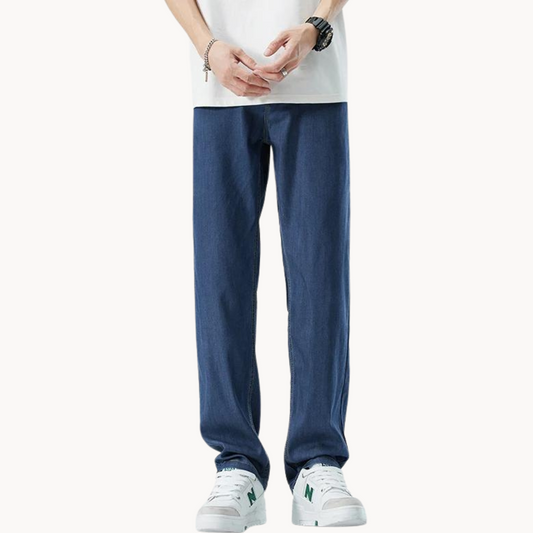 Casual Lyocell Blend Pants with Straight Legs and 5 Pockets 6