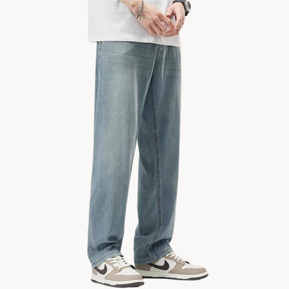 Casual Lyocell Blend Pants with Straight Legs and 5 Pockets 7
