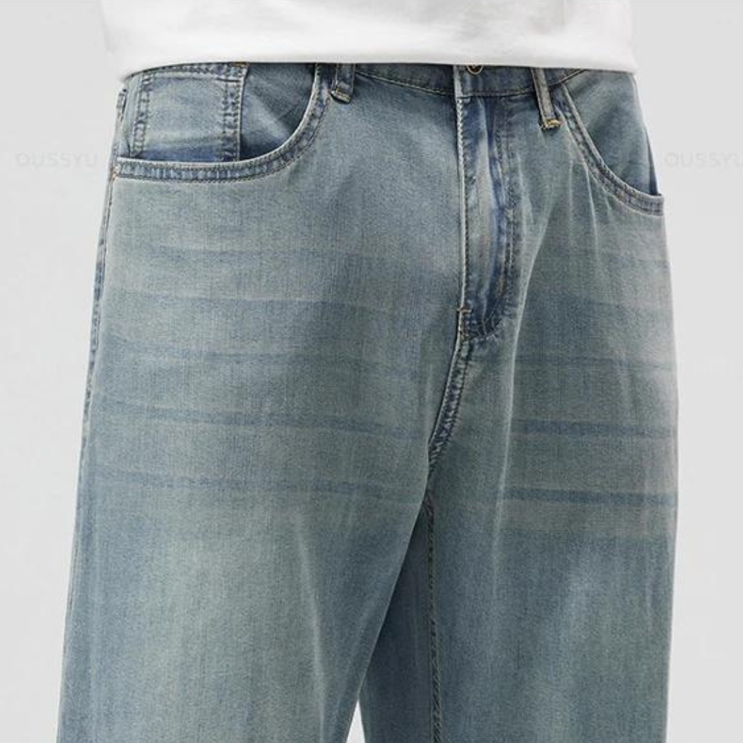 Casual Lyocell Blend Pants with Straight Legs and 5 Pockets 8