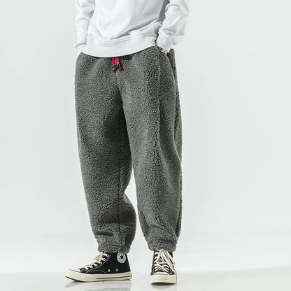 Casual Sherpa Fleece Sweatpants with Drawstring Waist and Pockets 3