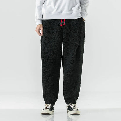 Casual Sherpa Fleece Sweatpants with Drawstring Waist and Pockets 4