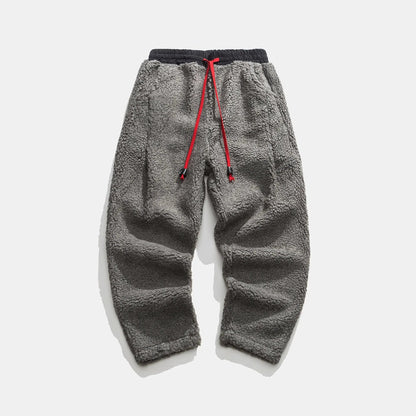 Casual Sherpa Fleece Sweatpants with Drawstring Waist and Pockets 6