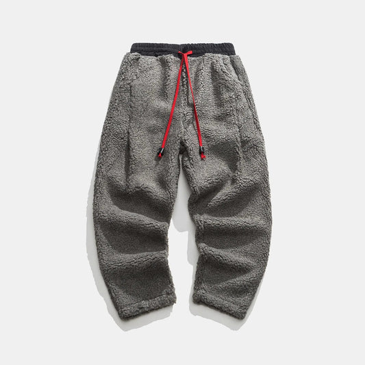 Casual Sherpa Fleece Sweatpants with Drawstring Waist and Pockets 6
