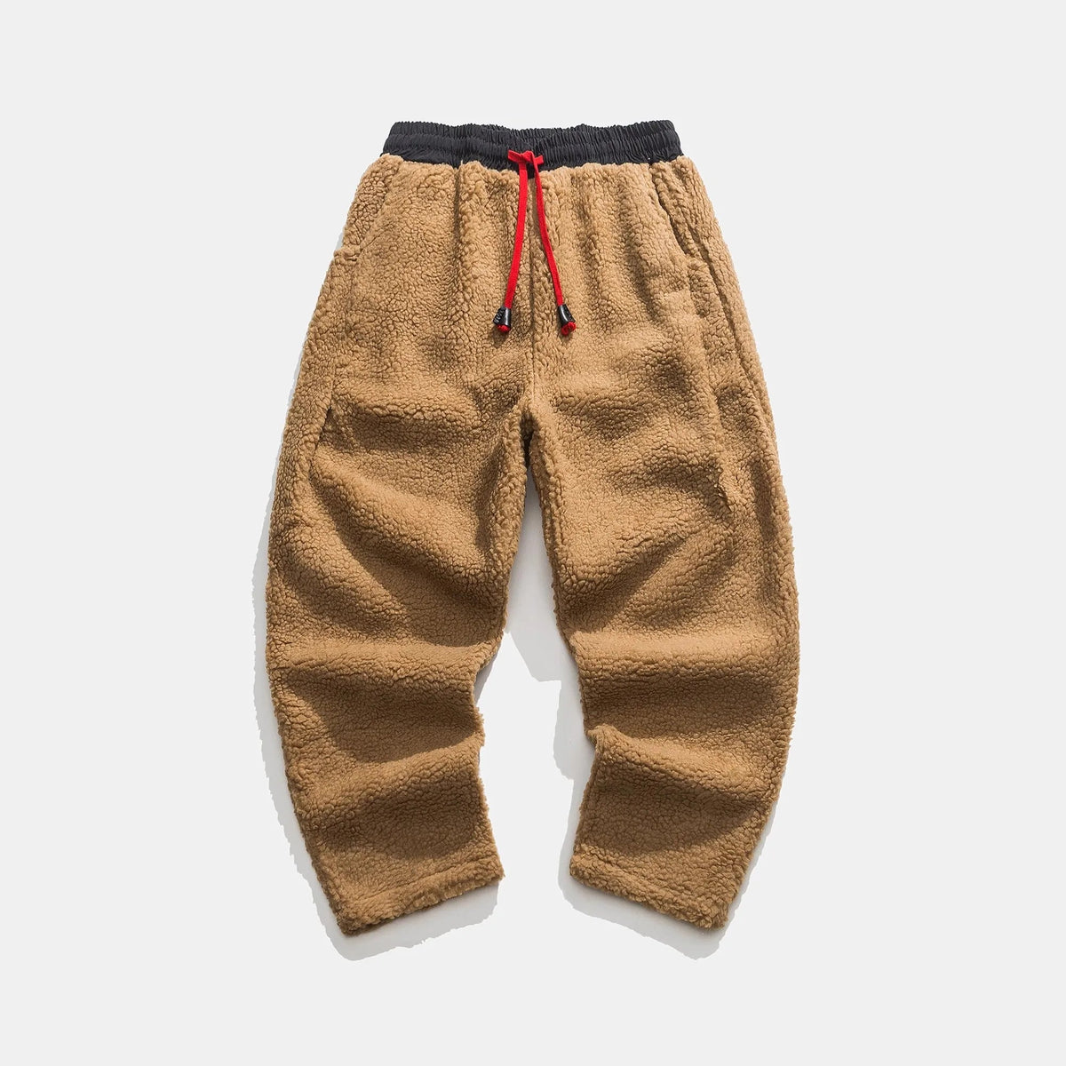 Casual Sherpa Fleece Sweatpants with Drawstring Waist and Pockets 7
