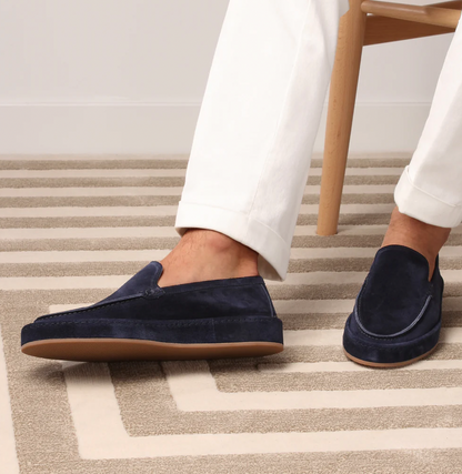 Casual Suede Loafers with Slip-On Design and Moc Toe 2
