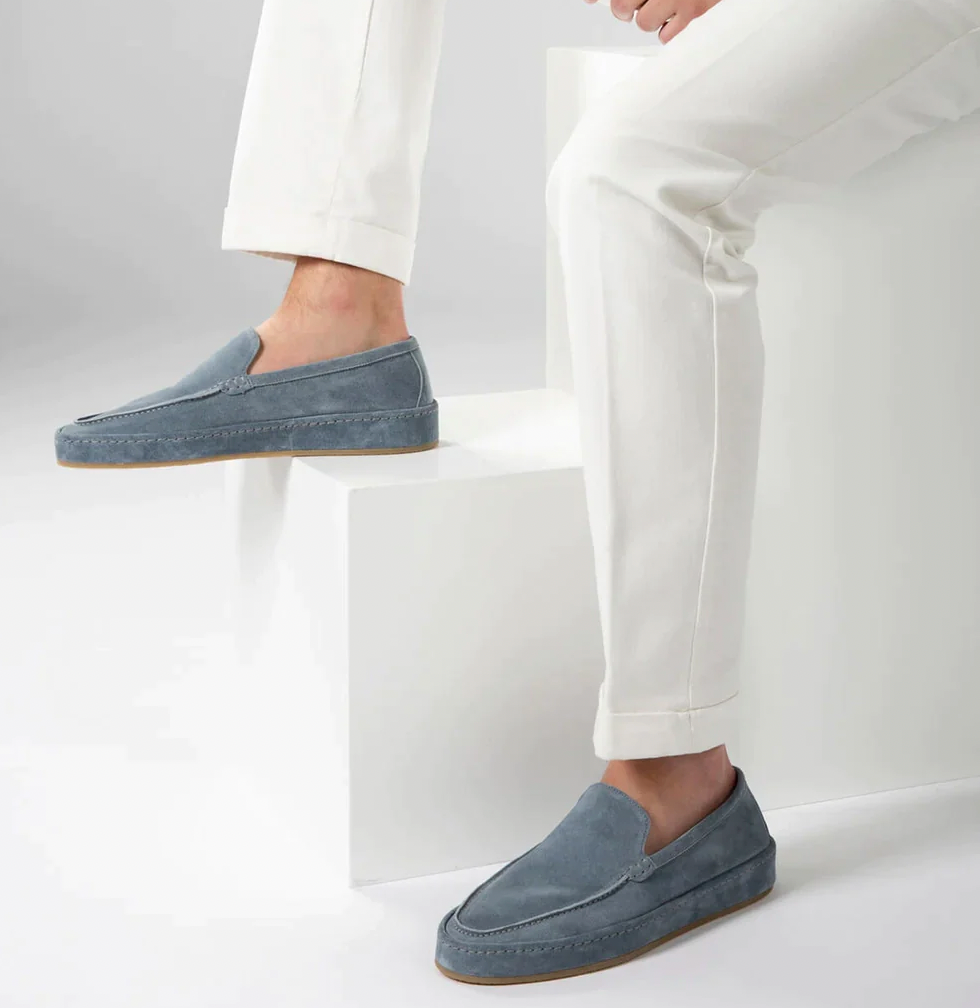 Casual Suede Loafers with Slip-On Design and Moc Toe 4