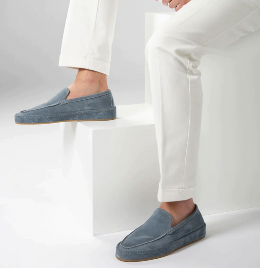 Casual Suede Loafers with Slip-On Design and Moc Toe 4