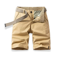 Casual Twill Shorts with Web Belt and Zip Fly 0