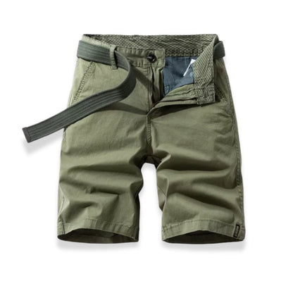 Casual Twill Shorts with Web Belt and Zip Fly 3