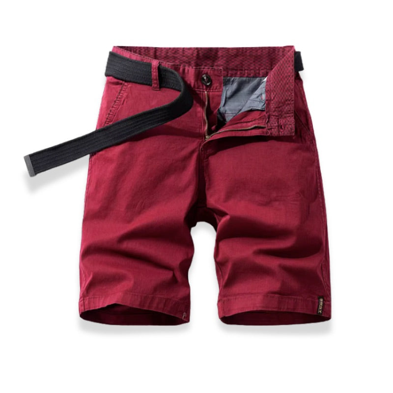 Casual Twill Shorts with Web Belt and Zip Fly 4