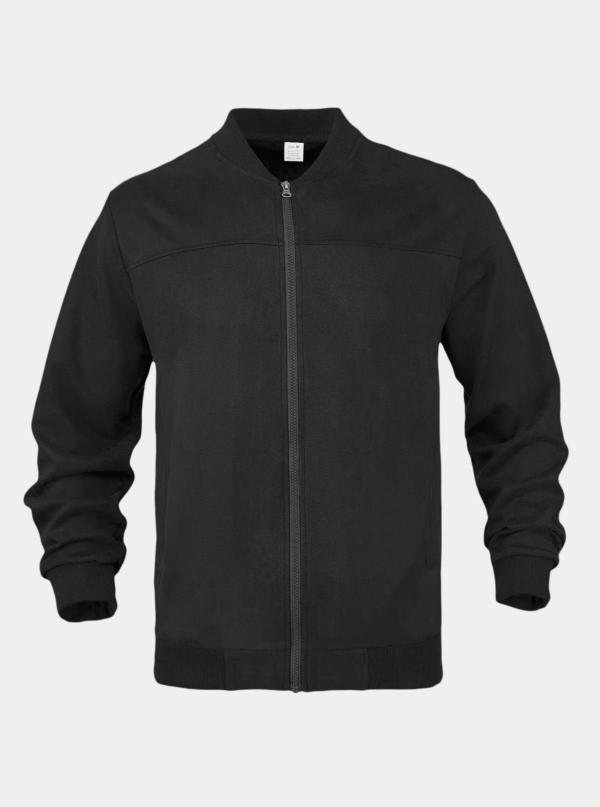 Casual suede- bomber jacket with zip front and ribbed trim 4