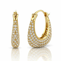 Celeste Pavé Crystal Hoop Earrings - 14K Gold Plated 0