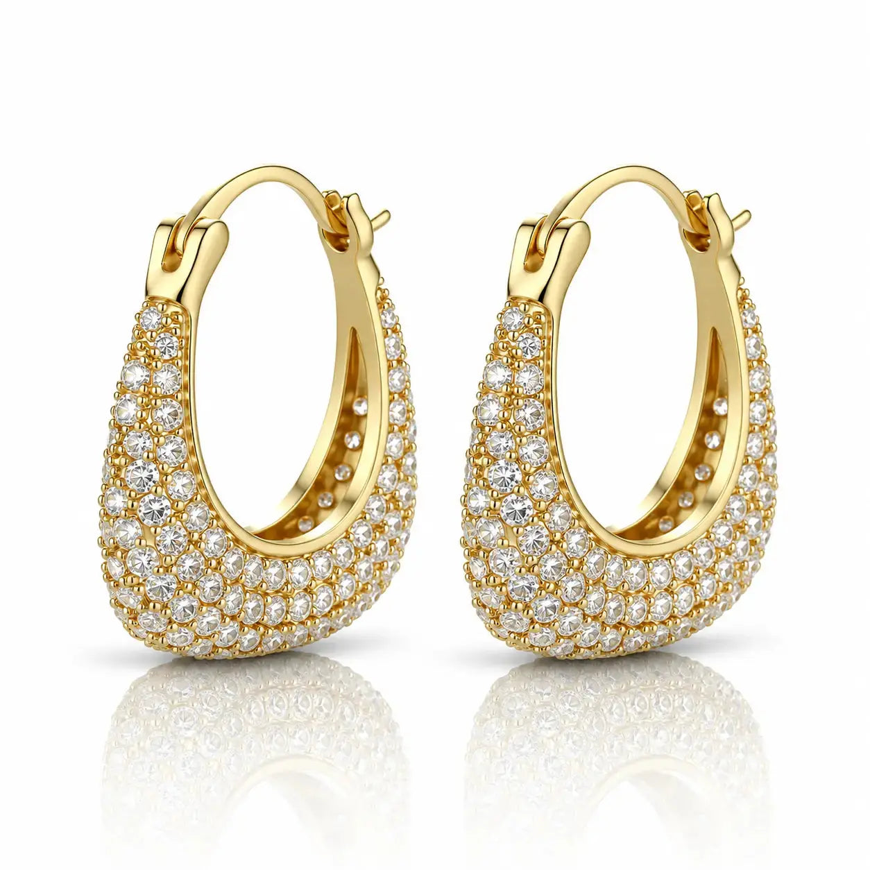 Celeste Pavé Crystal Hoop Earrings - 14K Gold Plated 2