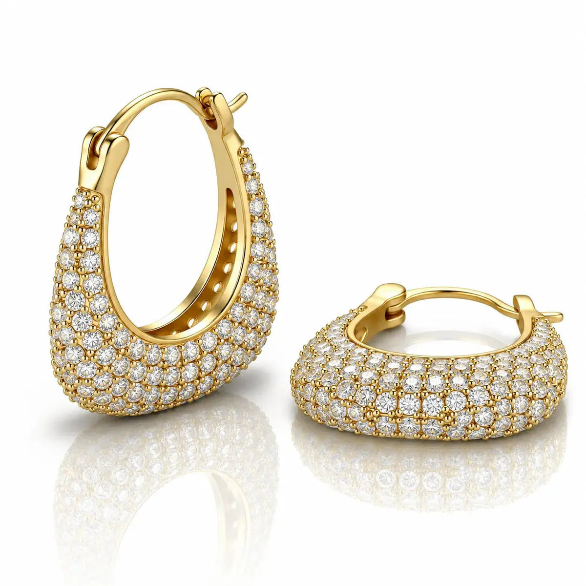 Celeste Pavé Crystal Hoop Earrings - 14K Gold Plated 4