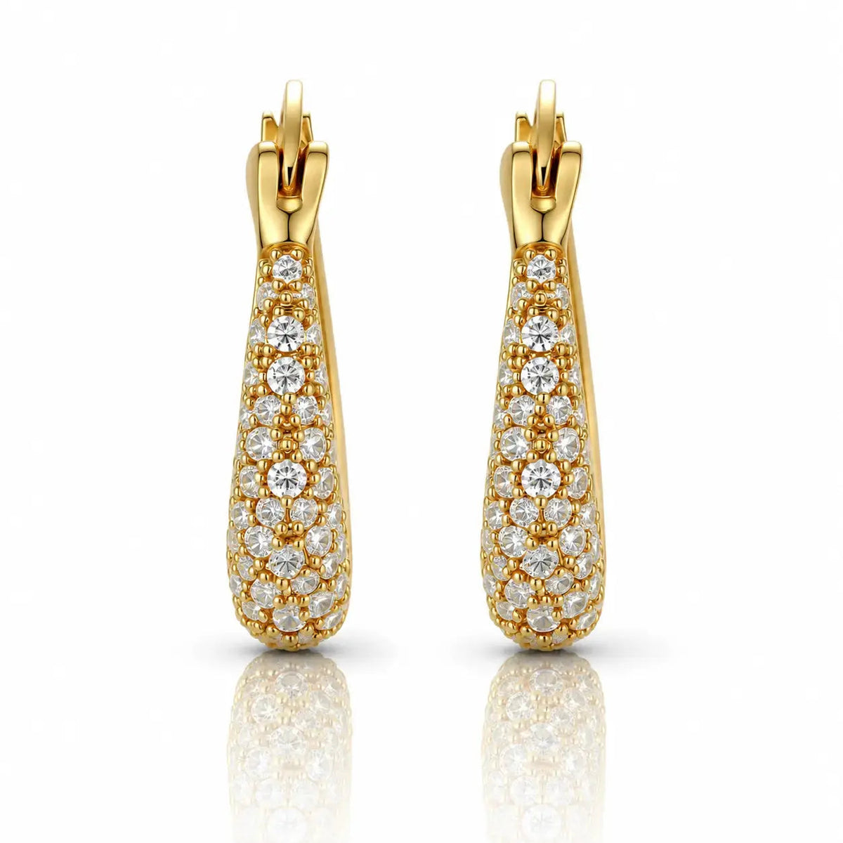 Celeste Pavé Crystal Hoop Earrings - 14K Gold Plated 5