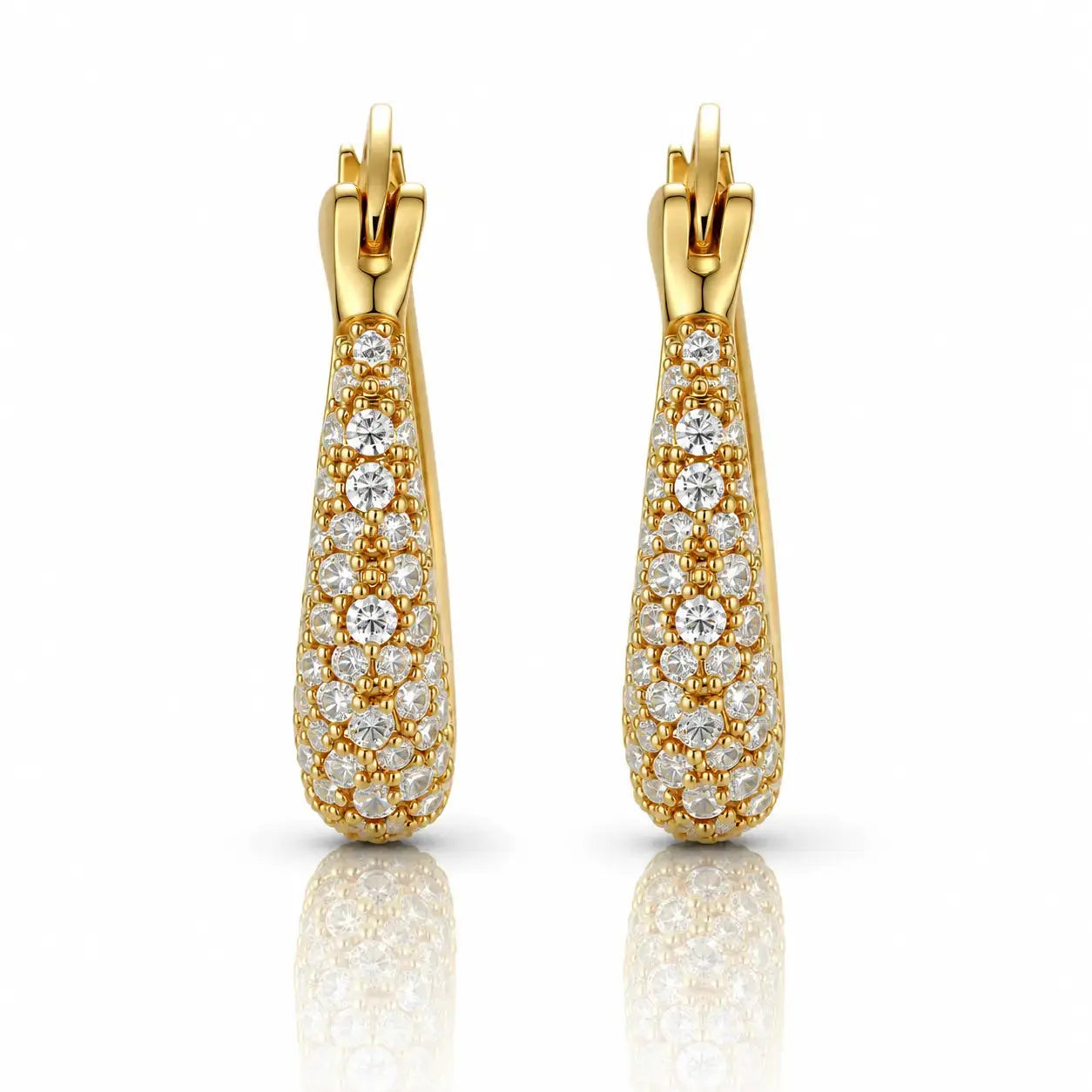 Celeste Pavé Crystal Hoop Earrings - 14K Gold Plated 5