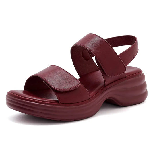 Chic Collection | Women's Sandals with Thick Heel & Magic Tape | Comfortable PU Leather for All-Day Wear 7