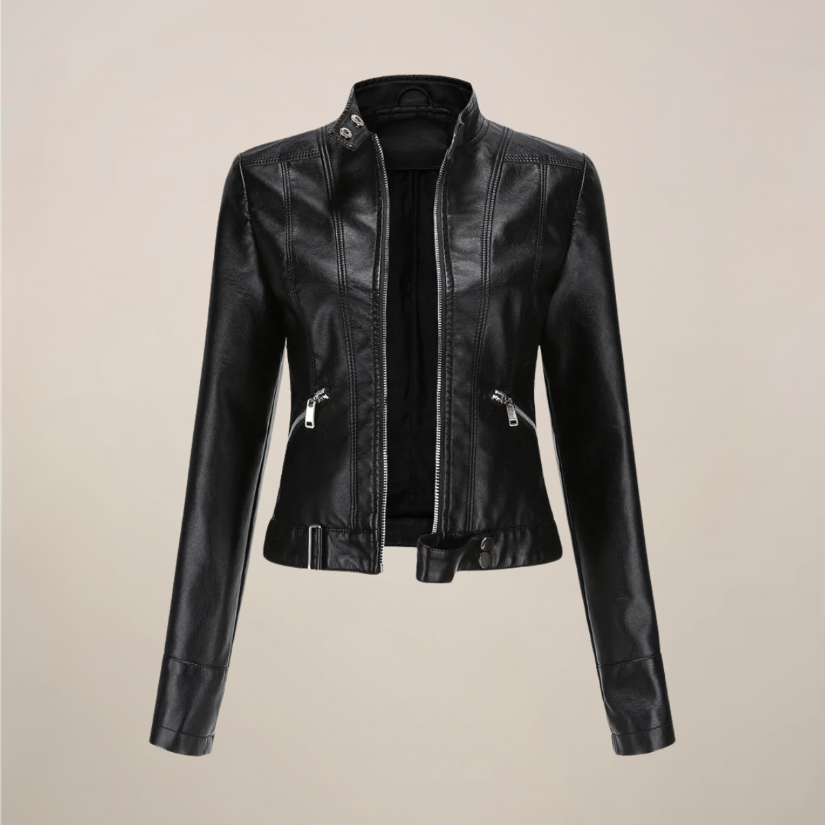 Chic Faux Leather Biker Jacket for Everyday Style 0