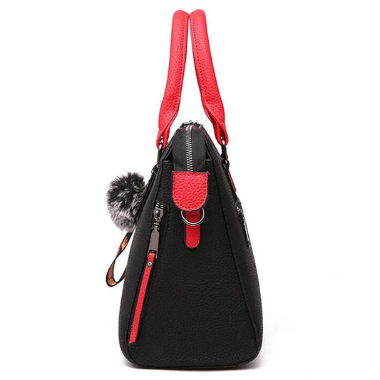 Chic PU Leather Crossbody Bag with Fur Ball Charm | Stylish Everyday Accessory for Women 1