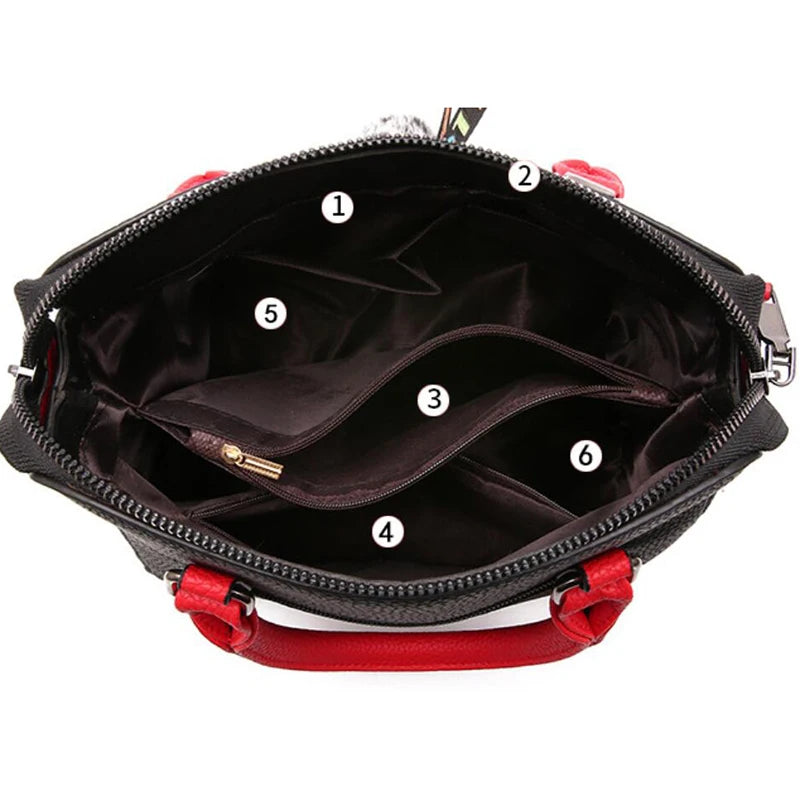 Chic PU Leather Crossbody Bag with Fur Ball Charm | Stylish Everyday Accessory for Women 3