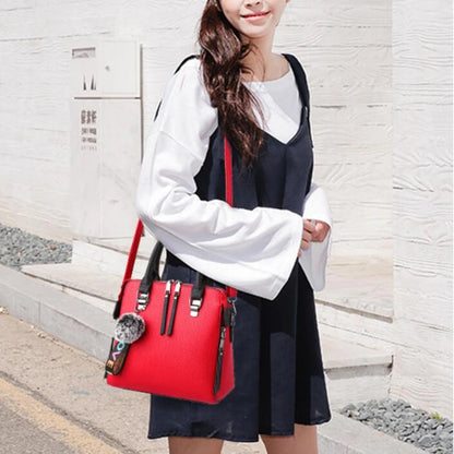 Chic PU Leather Crossbody Bag with Fur Ball Charm | Stylish Everyday Accessory for Women 5