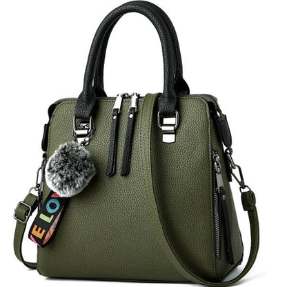 Chic PU Leather Crossbody Bag with Fur Ball Charm | Stylish Everyday Accessory for Women 6