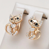 Chic Zirconia Cat Earrings 0
