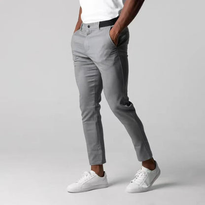 Chino Twill Pants with Tapered Leg and Belt Loops 2