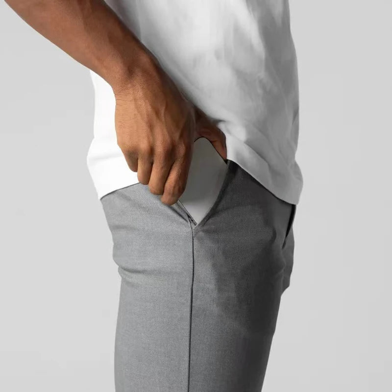 Chino Twill Pants with Tapered Leg and Belt Loops 4