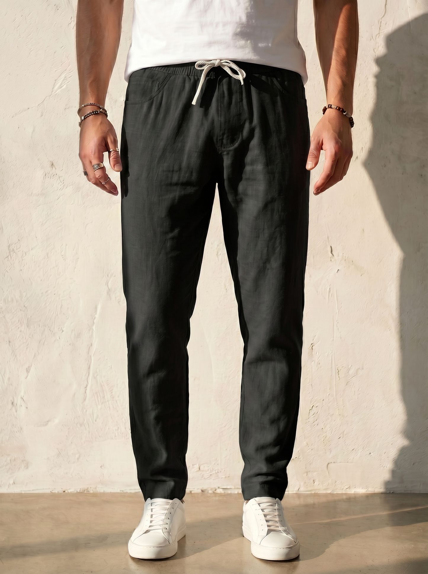 Coastal Breeze | Men's Linen Beach Pants with Relaxed Fit | Lightweight Comfort for Summer Outings 1