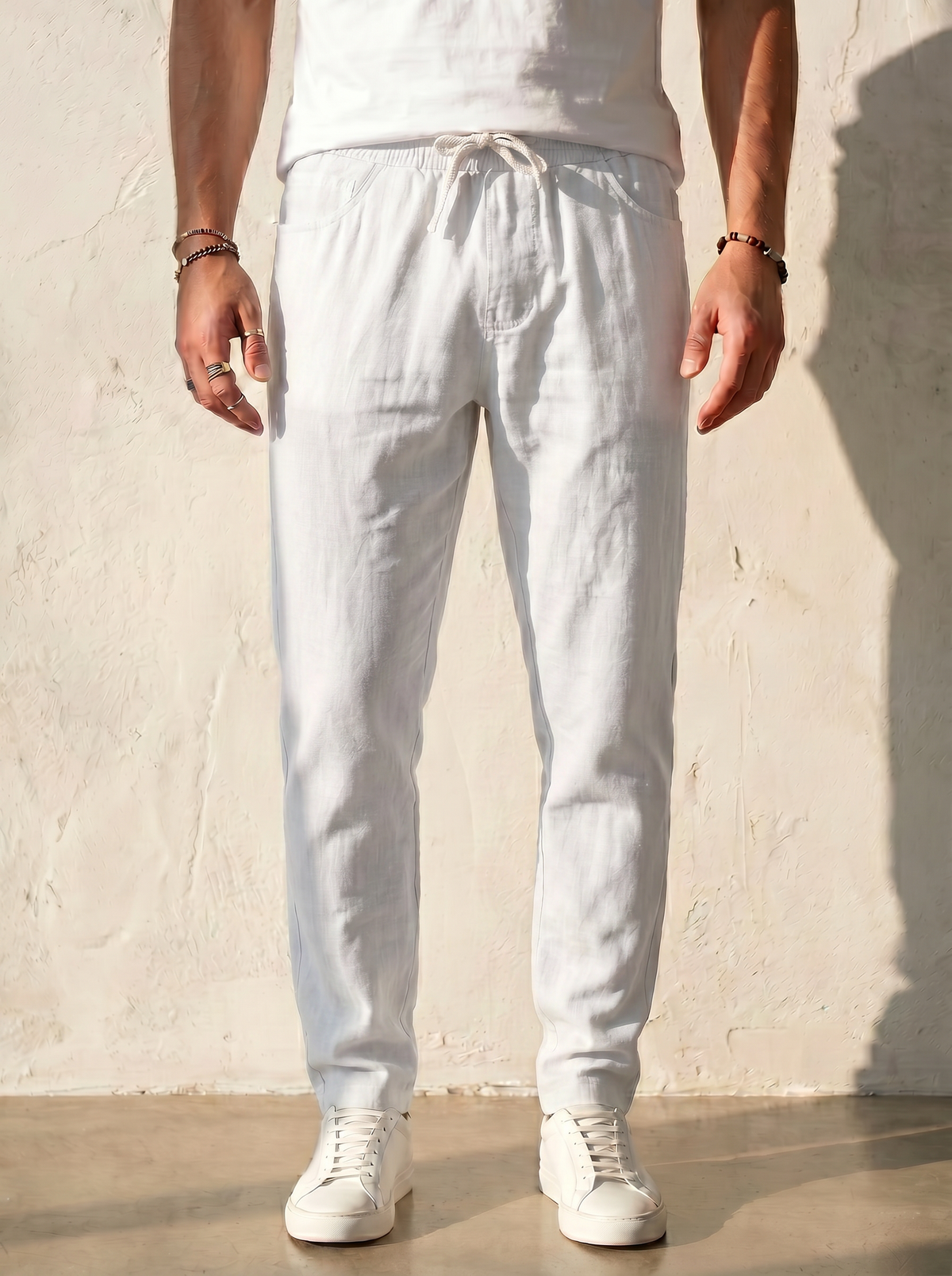 Coastal Breeze | Men's Linen Beach Pants with Relaxed Fit | Lightweight Comfort for Summer Outings 3
