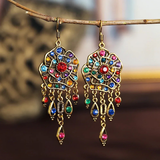 Colorful Vintage Mandala Earrings 0