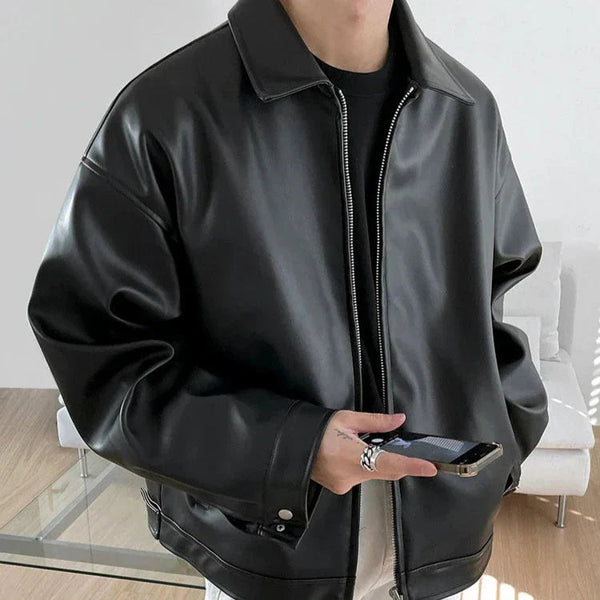 Colton | Men’s Oversized Leather Bomber Jacket 0