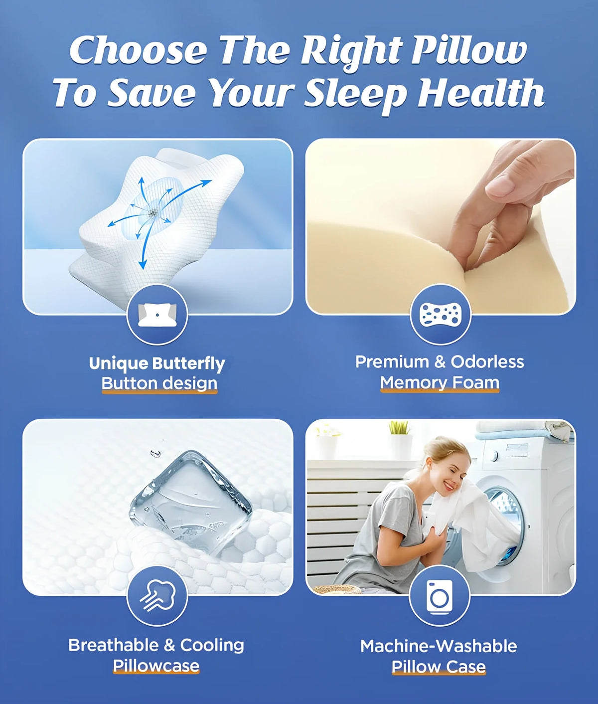 Cora Neck Support Pillow | Ergonomic Memory Foam for Neck Pain Relief 4