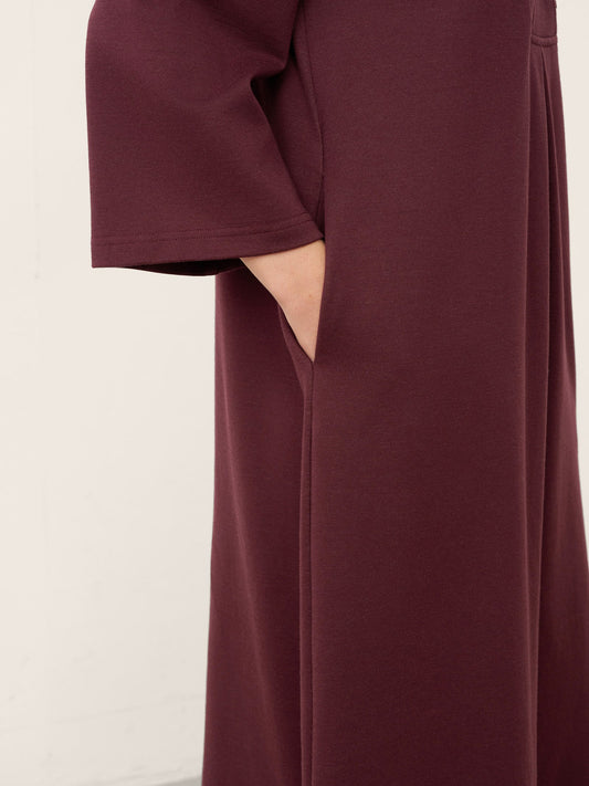 Cotton Asymmetric V-Neck Pleat Maxi Dress BELLATRIX 6