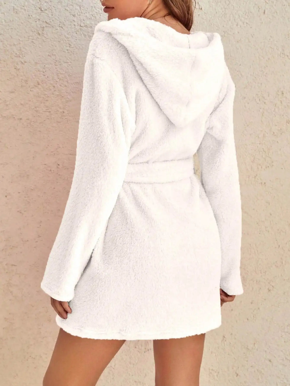 Cozy Comfort | Women's Hooded Fleece Robe with Adjustable Belt | Soft Bathrobe for Warmth in Autumn & Winter 1